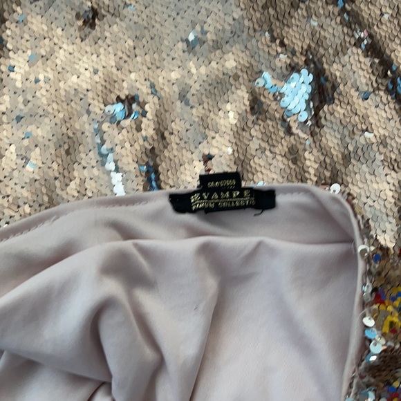 Revamped Silver Sequin Pencil Skirt - Picture 3 of 3